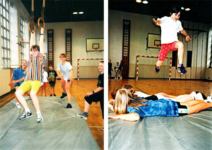 Turnhalle Seiffen Badminton Spiel